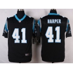 Men's Carolina Panthers #41 Roman Harper Black Team Color NFL Nike Elite Jersey