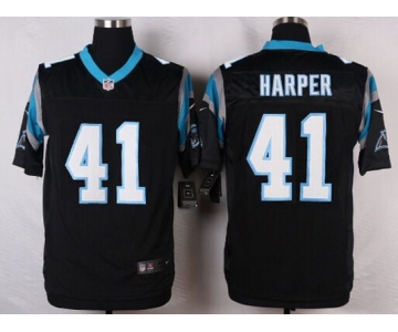 Men's Carolina Panthers #41 Roman Harper Black Team Color NFL Nike Elite Jersey