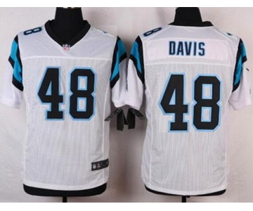 Men's Carolina Panthers #48 Stephen Davis White Retired Player NFL Nike Elite Jersey
