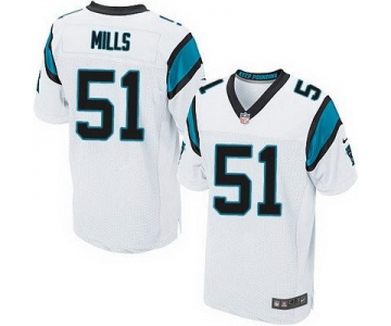 Men's Carolina Panthers #51 Sam Mills White Road NFL Nike Elite Jersey