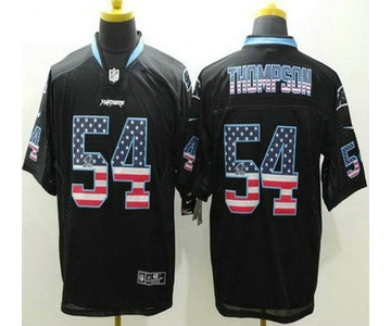 Men's Carolina Panthers #54 Shaq Thompson Black USA Flag Fashion NFL Nike Elite Jersey