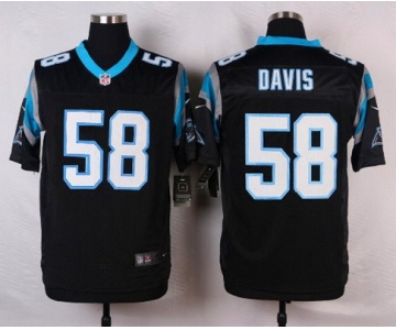 Men's Carolina Panthers #58 Thomas Davis Black Team Color NFL Nike Elite Jersey