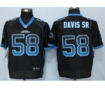 Men's Carolina Panthers #58 Thomas Davis Sr Black Drift Fashion NFL Nike Elite Jersey