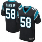 Men's Carolina Panthers #58 Thomas Davis Sr Black Team Color NFL Nike Elite Jersey