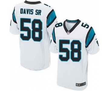 Men's Carolina Panthers #58 Thomas Davis Sr White Road NFL Nike Elite Jersey