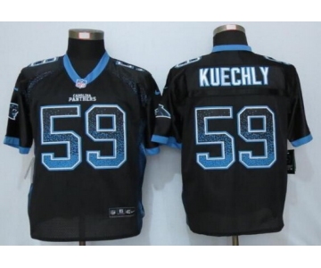 Men's Carolina Panthers #59 Luke Kuechly Black Drift Fashion NFL Nike Elite Jersey