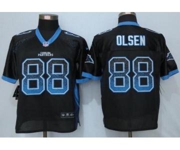 Men's Carolina Panthers #88 Greg Olsen Black Drift Fashion NFL Nike Elite Jersey