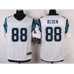 Men's Carolina Panthers #88 Greg Olsen White Road NFL Nike Elite Jersey