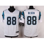 Men's Carolina Panthers #88 Greg Olsen White Road NFL Nike Elite Jersey