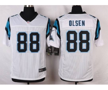 Men's Carolina Panthers #88 Greg Olsen White Road NFL Nike Elite Jersey