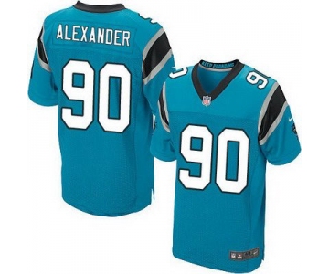 Men's Carolina Panthers #90 Frank Alexander Light Blue Alternate NFL Nike Elite Jersey