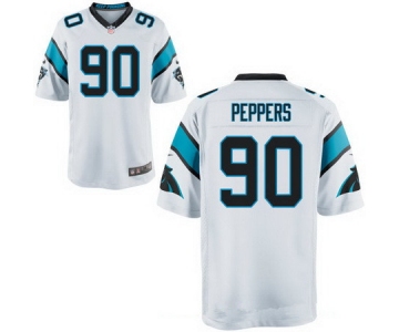 Men's Carolina Panthers #90 Julius Peppers White Road Stitched NFL Nike Elite Jersey