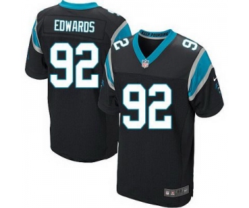 Men's Carolina Panthers #92 Dwan Edwards Black Team Color NFL Nike Elite Jersey