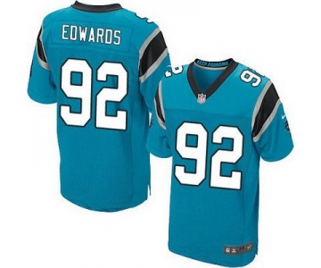 Men's Carolina Panthers #92 Dwan Edwards Light Blue Alternate NFL Nike Elite Jersey