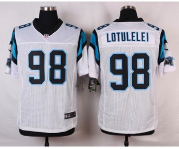Men's Carolina Panthers #98 Star Lotulelei White Road NFL Nike Elite Jersey
