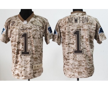 Nike Carolina Panthers #1 Cam Newton 2013 USMC Camo Elite Jersey