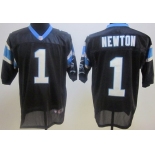 Nike Carolina Panthers #1 Cam Newton Black Elite Jersey