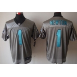 Nike Carolina Panthers #1 Cam Newton Gray Shadow Elite Jersey