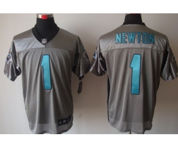 Nike Carolina Panthers #1 Cam Newton Gray Shadow Elite Jersey