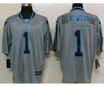 Nike Carolina Panthers #1 Cam Newton Lights Out Gray Elite Jersey