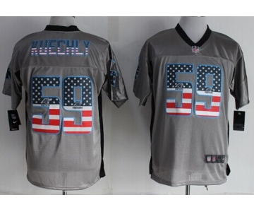 Nike Carolina Panthers #59 Luke Kuechly 2014 USA Flag Fashion Gray Elite Jersey