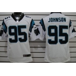 Nike Carolina Panthers #95 Charles Johnson White Elite Jersey