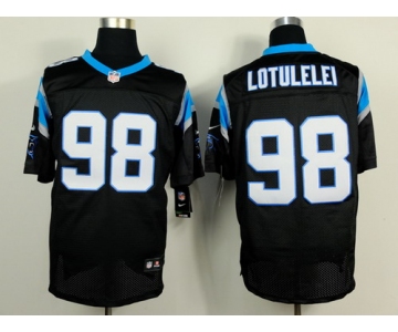 Nike Carolina Panthers #98 Star Lotulelei Black Elite Jersey