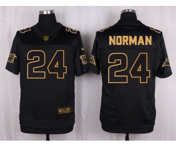 Nike Panthers #24 Josh Norman Black Men's Stitched NFL Elite Pro Line Gold Collection Jersey