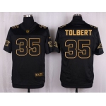 Nike Panthers #35 Mike Tolbert Black Men's Stitched NFL Elite Pro Line Gold Collection Jersey