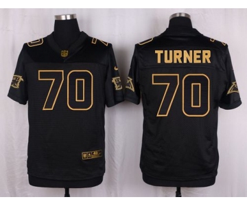 Nike Panthers #70 Trai Turner Black Men's Stitched NFL Elite Pro Line Gold Collection Jersey