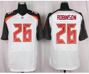 Men's Tampa Bay Buccaneers #26 Josh Robinson White Road NFL Nike Elite Jersey