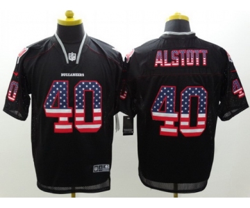 Nike Tampa Bay Buccaneers #40 Mike Alstott 2014 USA Flag Fashion Black Elite Jersey