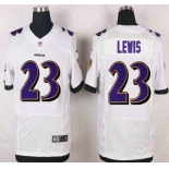 Baltimore Ravens #23 Kendrick Lewis White Road NFL Nike Elite Jersey