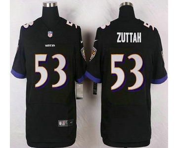 Baltimore Ravens #53 Jeremy Zuttah Black Alternate NFL Nike Elite Jersey