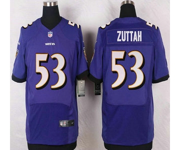 Baltimore Ravens #53 Jeremy Zuttah Purple Team Color NFL Nike Elite Jersey