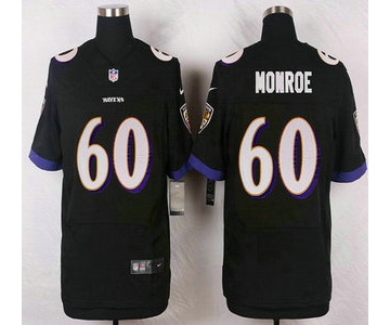 Baltimore Ravens #60 Eugene Monroe Black Alternate NFL Nike Elite Jersey