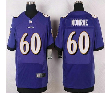 Baltimore Ravens #60 Eugene Monroe Purple Team Color NFL Nike Elite Jersey