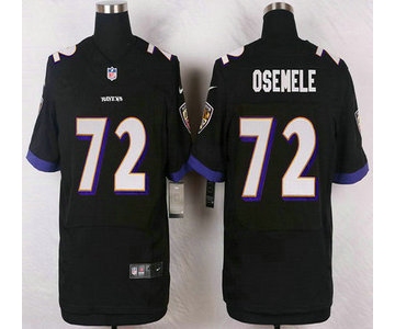 Baltimore Ravens #72 Kelechi Osemele Black Alternate NFL Nike Elite Jersey