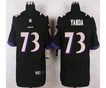 Baltimore Ravens #73 Marshal Yanda Black Alternate NFL Nike Elite Jersey