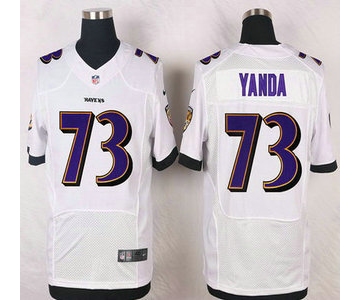 Baltimore Ravens #73 Marshal Yanda White Road NFL Nike Elite Jersey