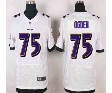 Baltimore Ravens #75 Jonathan Ogden White Retired Player NFL Nike Elite Jersey