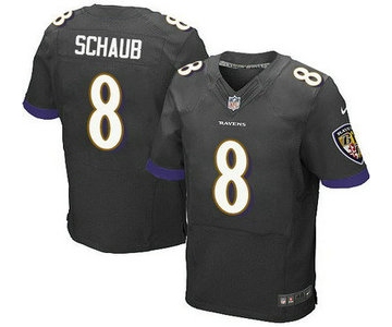 Baltimore Ravens #8 Matt Schaub Black Alternate NFL Nike Elite Jersey