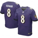 Baltimore Ravens #8 Matt Schaub Purple Team Color NFL Nike Elite Jersey