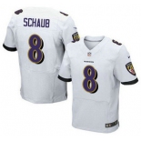 Baltimore Ravens #8 Matt Schaub White Road NFL Nike Elite Jersey