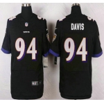 Baltimore Ravens #94 Carl Davis Black Alternate NFL Nike Elite Jersey