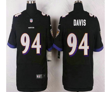 Baltimore Ravens #94 Carl Davis Black Alternate NFL Nike Elite Jersey