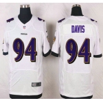 Baltimore Ravens #94 Carl Davis White Road NFL Nike Elite Jersey