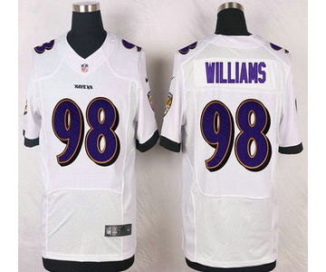 Baltimore Ravens #98 Brandon Williams White Road NFL Nike Elite Jersey