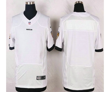 Baltimore Ravens Blank White Road NFL Nike Elite Jersey