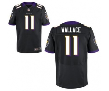 Men's Baltimore Ravens #11 Mike Wallace Black Alternate NFL Nike Elite Jersey